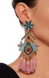 Boho Exaggerated Earrings Women's Insect Tassel Jewelry