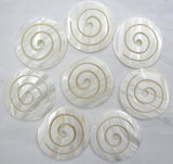 Natural Quartz Crystal Abalone Shell Round Charms Pendant for DIY Jewelry Making