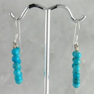 Turquoise Earrings S925 Silver Hook Lady Gift