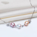 Freshwater Pearl Necklace Multicolour Pendant 925 Sterling Silver Jewelry