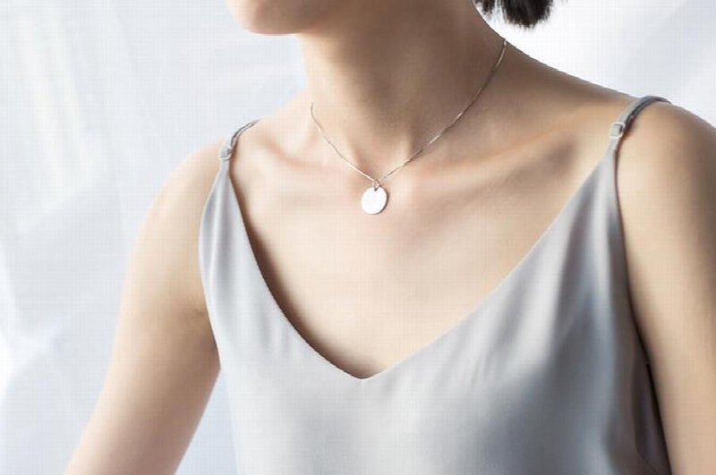 Real.925 Sterling Silver Round Coin Necklace Pendant