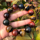 Yellow Red Tiger Eye Bracelet 20MM Big Round Bead Crystal Healing Stone