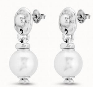 Spain Electroplating 925 Silver Pearl Earrings