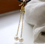 Charming Pearl Earrings 8mm Round Freshwater S925 Silver Dangle