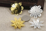 6 Pcs Multi-layer Brass Filigree Flower Charms 44*46mm / 42*44mm