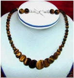 Tigereye Bead Necklace & Earring Set