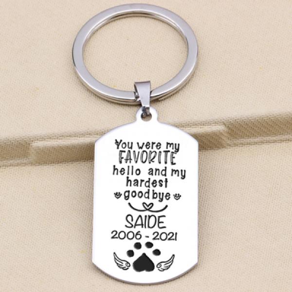 Personalized Pet Loss Keychain - You Are My Favorite
