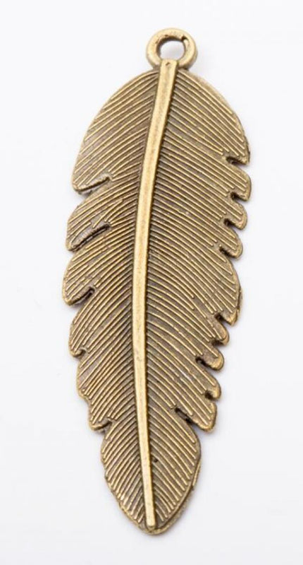 20pcs Vintage Zinc Alloy Feather Pendant Charms for DIY Jewelry Making