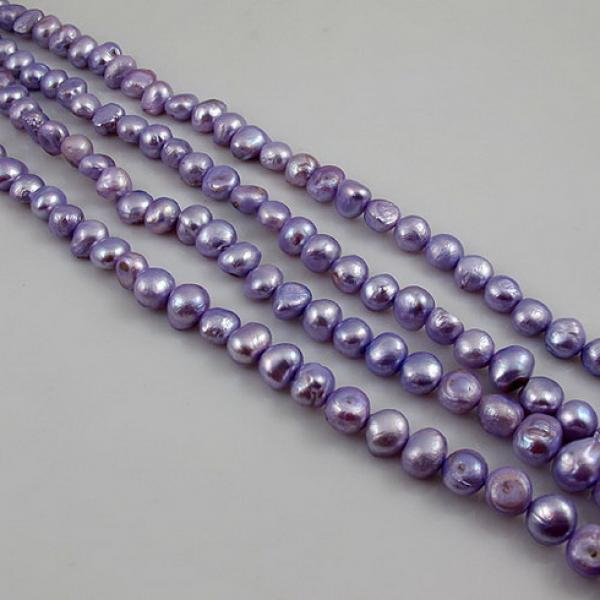 Lavender 7-8mm Baroque Freshwater Pearl Loose Beads DIY