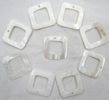 Quartz Crystal Abalone Shell Square Pendant for DIY Jewelry Making