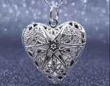 Heart-Shaped Mesh Photo Frame Necklace Pendant