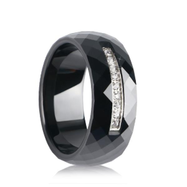 Zircon Wide Party Ceramic Rings for Women
