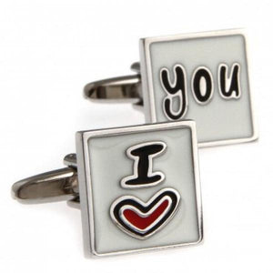 I Love You Cufflink 2 Pairs Set