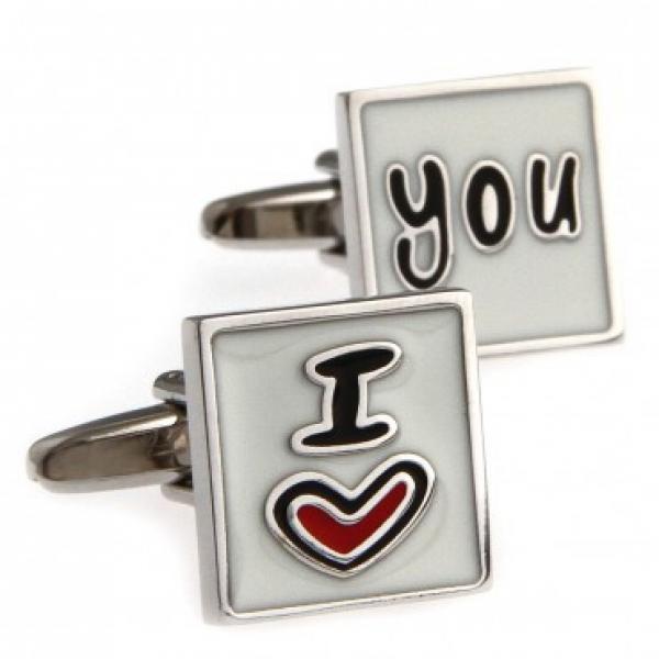 I Love You Cufflink 2 Pairs Set
