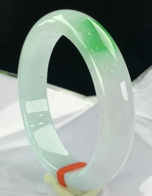Natural Green Flower Burmese Jadeite Bracelet Princess Jewelry