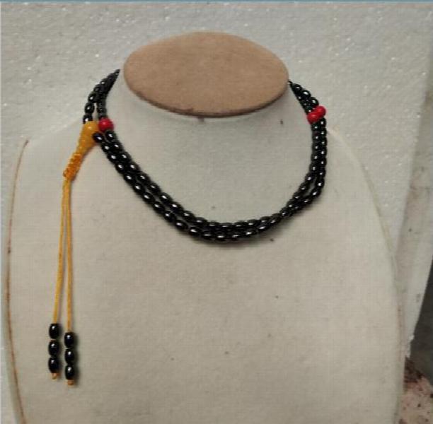 Meteorite Martian Stone Red Coral Beads Necklace