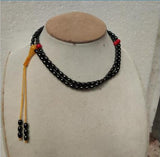 Meteorite Martian Stone Red Coral Beads Necklace