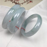 Burmese Jadeite 54-64mm Light Flower Bracelet Princess Jewelry