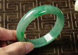 Natural Burmese Jade Light Green 54-64mm Bracelet Princess Jewelry Gift