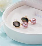 925 Silver Shell Sea Water Drop Freshwater Pearl Earrings