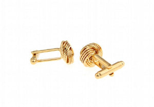 iGame Men Gift Knot Cuff Links Golden Copper Metal Knot