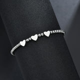 UZone Date Heart Bracelet Stainless Steel Engraved Femme Beads Birthday Gift