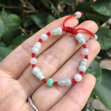 Jade Emerald Gourd Beads Bracelet Bangle Charm Jewelry Hand Knitted