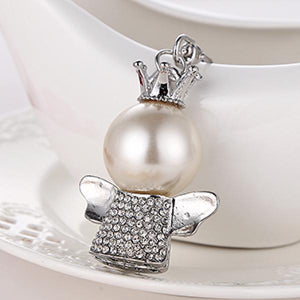 Crystal Crown Angel Keychain Bag Ring Holder for Women Purse Charm Gift