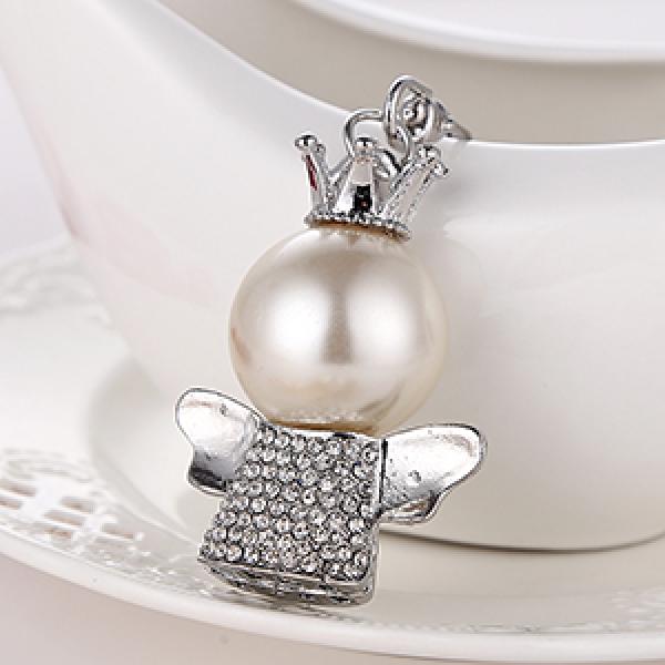 Crystal Crown Angel Keychain Bag Ring Holder for Women Purse Charm Gift