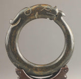 Chinese Jade Hand Carved Dragon Bangle Bracelet
