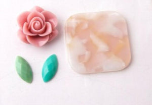10pcs/lot DIY Flower Square Charm Earrings Drop Pendant