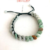 Zheru Natural Burmese Jade Three-Color Donut Bracelet