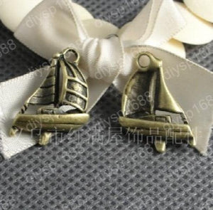 100pcs Antique Bronze Plated Boat Pendants for DIY Jewelry Making