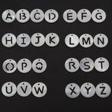 Freshwater Shell Mother Of Pearl Disc Letter Charms Pendant