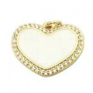Colorful Enamel Pendant Heart CZ Charm 10pcs
