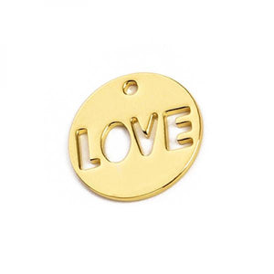 0.8mm Plating Multicolor LOVE Disc Charm Jewelry
