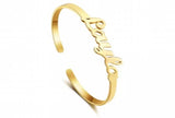Personalized Stainless Steel Name Bracelet Bangle for Women Men