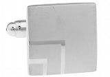 Men's Silver Brass Square Cufflinks