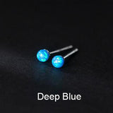 925 Silver Opal Bead Stud Earrings - Classic Fine Jewelry