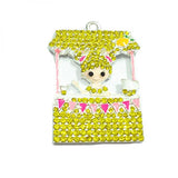 10pcs 42mm*30mm Lemonade Girl Rhinestone Pendants