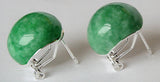 925 Silver Green jade Stud Earrings