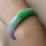 Natural Burmese Jadeite 54-64mm Light Purple Two-color Bracelet