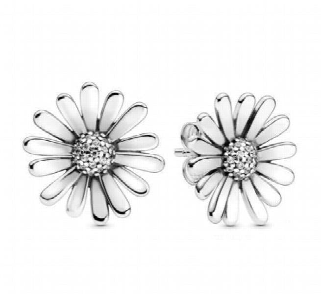 925 Silver Snowflake Crystal Stud Earrings Wedding Party Jewelry