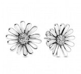 925 Silver Snowflake Crystal Stud Earrings Wedding Party Jewelry