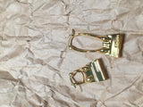 Women Brass Les Creoles Chiquito Noeud Asymmetrical Earrings