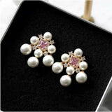 Pink Diamond Fairy Princess Earrings Tassel Sweet Retro Light Earrings