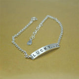 925 Silver Letter Rectangle Logo Bracelet Personalized Engraving Women Jewelry