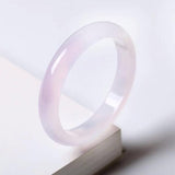 Natural Agate Chalcedony Light Purple 54-64mm Bracelet Princess Jewelry