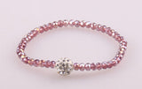 Sparkling Glass Beads Stretch Bracelet with Pave Ball
