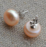 11mm Pale Pink Freshwater Pearl Earrings
